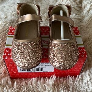 Wonder Nation Gold Sparkly Dress Shoes Mary Jane